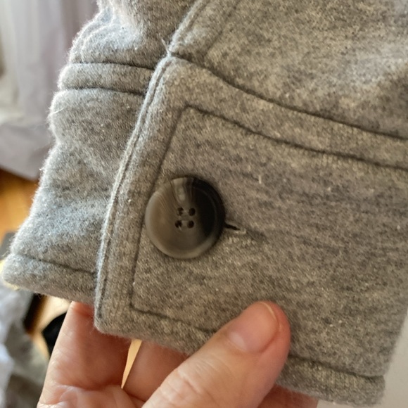 Officine Generale French Terry Button-Up Shirt Sweatshirt Heather Grey Fleece - Picture 5 of 8